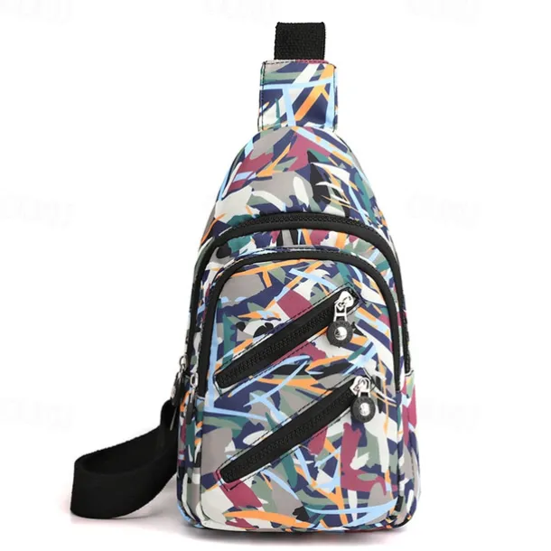 Women's Fashionable Sling Bag with Multiple Zippers and Adjustable Strap - Trendy, Lightweight Crossbody Bag for Casual & Travel Use