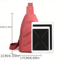 Women's Fashionable Sling Bag with Multiple Zippers and Adjustable Strap - Trendy, Lightweight Crossbody Bag for Casual & Travel Use