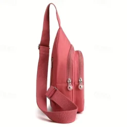 Women's Fashionable Sling Bag with Multiple Zippers and Adjustable Strap - Trendy, Lightweight Crossbody Bag for Casual & Travel Use