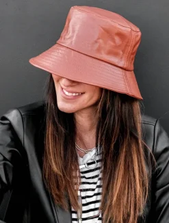 Women's Faux Leather Bucket Hat – Stylish and Versatile, Available in Multiple Colors for a Trendy Look