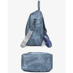 Women's Faux Leather Convertible Backpack in Brown with Adjustable Straps, Multiple Carrying Styles, and Zipper Pockets – Ideal for Travel, Work, and Everyday Use