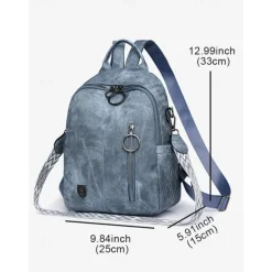 Women's Faux Leather Convertible Backpack in Brown with Adjustable Straps, Multiple Carrying Styles, and Zipper Pockets – Ideal for Travel, Work, and Everyday Use