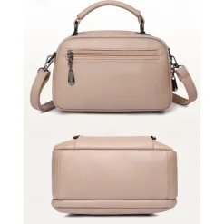 Women's Faux Leather Crossbody Bag, Small Casual Handbag with Multi-Zipper Compartments, Stylish Daily Shoulder Purse for Travel and Shopping Color Wine Black White