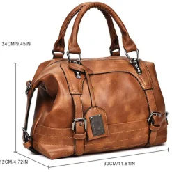 Women's Faux Leather Satchel Handbag - Perfect for Daily Use, Work, and Travel