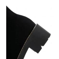 Women's Faux Suede Knee-High Lace-Up Boots with Faux Fur Cuffs – Stylish Winter Footwear with Chunky Sole