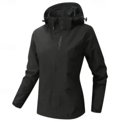 Women's Female Ski Jacket Outdoor Waterproof Windproof Hoodie Snow Coat Ski Coat Traveling Black Pink Green Beige