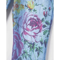 Women's Flared Pants Bell Bottom Pants Trousers Fashion Full Length Mid Waist Skull Flower / Floral Side Pockets Wide Leg Print Comfort Micro-elastic Halloween Weekend Navy-blue Rainbow Sky Blue And