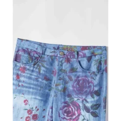 Women's Flared Pants Bell Bottom Pants Trousers Fashion Full Length Mid Waist Skull Flower / Floral Side Pockets Wide Leg Print Comfort Micro-elastic Halloween Weekend Navy-blue Rainbow Sky Blue And