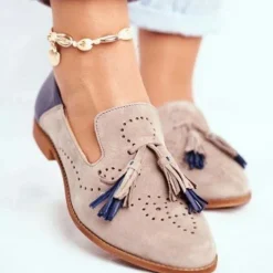 Women's Flats Oxfords Slip-Ons Plus Size Loafer Mules Office Daily Summer Embroidery Low Heel Closed Toe Business Elegant Comfort Walking Shoes PU Loafer Solid Color Cut-out Pink