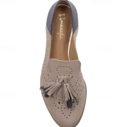 Women's Flats Oxfords Slip-Ons Plus Size Loafer Mules Office Daily Summer Embroidery Low Heel Closed Toe Business Elegant Comfort Walking Shoes PU Loafer Solid Color Cut-out Pink