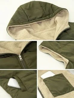 Women's Fleece Jacket Fleece Vest Teddy Coat Warm Breathable Zipper Pocket Fleece Lined Casual Plain Vacation Street Daily Wear Going out Zipper Regular Hoodie Regular Fit Sleeveless Outerwear Black