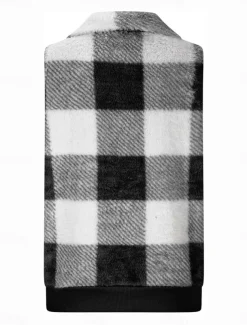 Women's Fleece Jacket Fleece Vest Teddy Coat Warm Breathable Zipper Pocket Fleece Lined Casual Plaid Vacation Street Daily Wear Going out Zipper Regular Stand Collar Regular Fit Sleeveless Outerwear