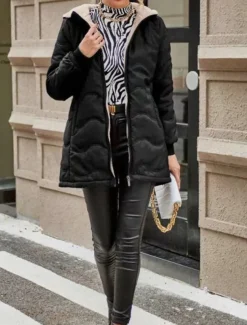 Women's Fleece Jacket Teddy Coat Hoodie Jacket Warm Breathable Zipper Pocket Fleece Lined Casual Plain Vacation Street Daily Wear Going out Zipper Regular Hoodie Regular Fit Long Sleeve Outerwear