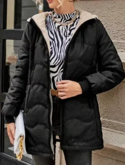 Women's Fleece Jacket Teddy Coat Hoodie Jacket Warm Breathable Zipper Pocket Fleece Lined Casual Plain Vacation Street Daily Wear Going out Zipper Regular Hoodie Regular Fit Long Sleeve Outerwear