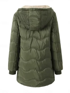 Women's Fleece Jacket Teddy Coat Hoodie Jacket Warm Breathable Zipper Pocket Fleece Lined Casual Plain Vacation Street Daily Wear Going out Zipper Regular Hoodie Regular Fit Long Sleeve Outerwear