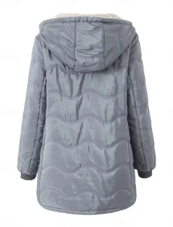 Women's Fleece Jacket Teddy Coat Hoodie Jacket Warm Breathable Zipper Pocket Fleece Lined Casual Plain Vacation Street Daily Wear Going out Zipper Regular Hoodie Regular Fit Long Sleeve Outerwear