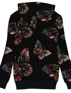 Women's Fleece Jacket Teddy Coat Hoodie Jacket Warm Breathable Zipper Pocket Fleece Lined Casual Butterfly Vacation Street Daily Wear Going out Zipper Regular Hoodie Regular Fit Long Sleeve Outerwear