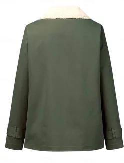 Women's Fleece Jacket Teddy Coat Warm Breathable Zipper Pocket Fleece Lined Casual Plain Vacation Street Daily Wear Going out Single Breasted Regular Turndown Regular Fit Long Sleeve Outerwear Black