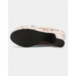 Women's Floral - Printed Platform Block Heel Pumps – 1950s Vintage - Inspired Elegant Shoes for Party & Wedding Occasions