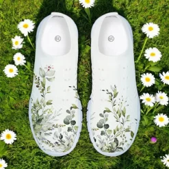 Women's Floral Mesh Slip-On Sneakers – Lightweight Breathable Walking Shoes for Casual Wear, Travel and Outdoor Activities