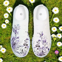 Women's Floral Mesh Slip-On Sneakers – Lightweight Breathable Walking Shoes for Casual Wear, Travel and Outdoor Activities