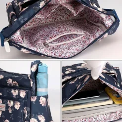 Women's Floral Print Crossbody Bag – Lightweight Water-Resistant Multi-Pocket Shoulder Bag for Daily Use