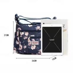 Women's Floral Print Crossbody Bag – Lightweight Water-Resistant Multi-Pocket Shoulder Bag for Daily Use