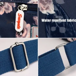 Women's Floral Print Crossbody Bag – Lightweight Water-Resistant Multi-Pocket Shoulder Bag for Daily Use