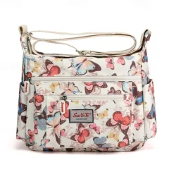 Women's Floral Print Crossbody Bag – Lightweight Water-Resistant Multi-Pocket Shoulder Bag for Daily Use