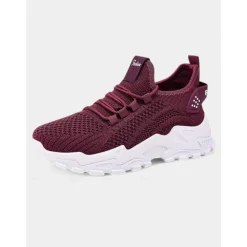 Women's Flyknit Athletic Sneakers – Lightweight Lace-Up Trainers for Walking, Gym and Casual Outings