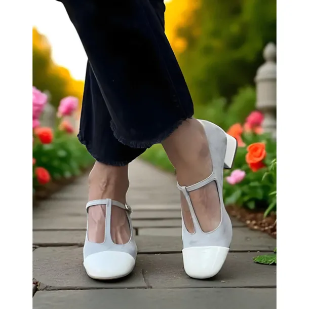 Women's French Style Red and Pink T-Strap Block Heel Mary Jane Pumps - Retro Comfortable Walking Shoes for Afternoon Tea, Parties, Office, and Daily Outfits