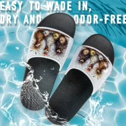 Women's Funny Chicken Print Slide Sandals – Comfortable Casual Slides for Summer & Beachwear