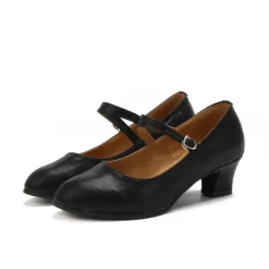 Women's Glitter Dance Shoes – Indoor Suede Sole Mary Jane Style for Ballroom and Latin Dance