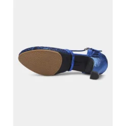 Women's Gold Lace Dance Shoes with Cross-Strap Design – Low Heel Ballroom and Latin Dance Pumps