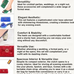 Women's Gold Rhinestone-Embellished Heels with Matching Clutch Bag – Elegant Open-Toe Sandals for Weddings & Special Occasions