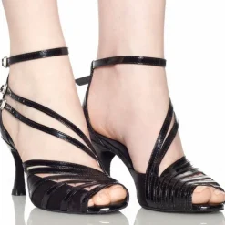 Women's Gold Strappy High Heel Dance Shoes with Ankle Straps - Elegant Ballroom or Latin Performance Footwear