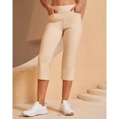 Women's Golf Capri 22Inch Performance Stretch Pants Black Red Dark Navy Pants Trousers Ladies Golf Attire Clothes Outfits Wear Apparel