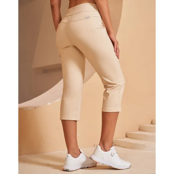 Women's Golf Capri 22Inch Performance Stretch Pants Black Red Dark Navy Pants Trousers Ladies Golf Attire Clothes Outfits Wear Apparel