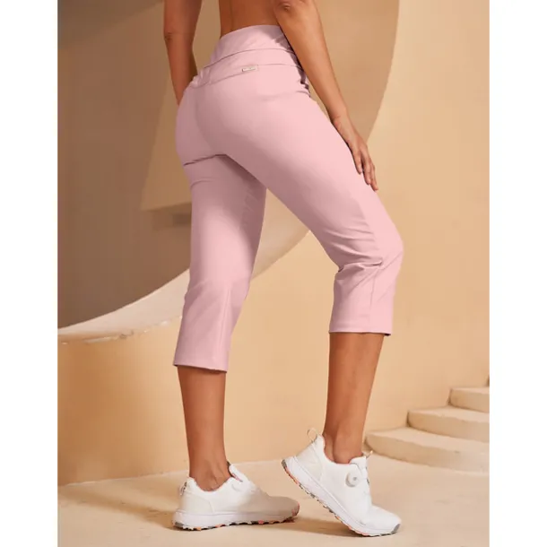 Women's Golf Capri 22Inch Performance Stretch Pants Black Red Dark Navy Pants Trousers Ladies Golf Attire Clothes Outfits Wear Apparel