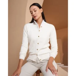 Women's Golf Cardigan Black White Long Sleeve Top Ladies Golf Attire Clothes Outfits Wear Apparel