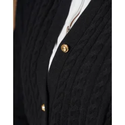 Women's Golf Cardigan Black White Long Sleeve Top Ladies Golf Attire Clothes Outfits Wear Apparel