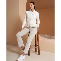 Women's Golf Cardigan Black White Long Sleeve Top Ladies Golf Attire Clothes Outfits Wear Apparel