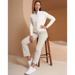 Women's Golf Cardigan Black White Long Sleeve Top Ladies Golf Attire Clothes Outfits Wear Apparel