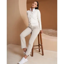 Women's Golf Cardigan Black White Long Sleeve Top Ladies Golf Attire Clothes Outfits Wear Apparel