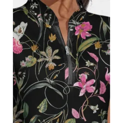 Women's Golf Dress Black Sleeveless Floral Ladies Golf Attire Clothes Outfits Wear Apparel