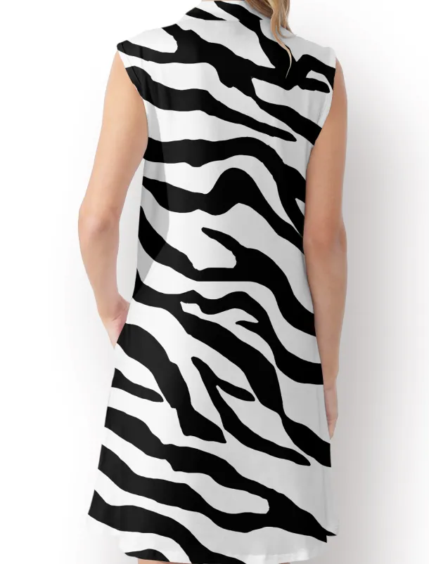 Women's Golf Dress Black Sleeveless Sun Protection Tennis Outfit Ladies Golf Attire Clothes Outfits Wear Apparel