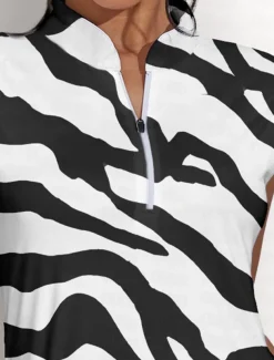 Women's Golf Dress Black Sleeveless Sun Protection Tennis Outfit Ladies Golf Attire Clothes Outfits Wear Apparel