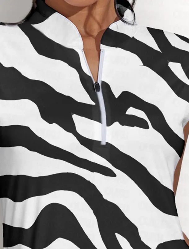 Women's Golf Dress Black Sleeveless Sun Protection Tennis Outfit Ladies Golf Attire Clothes Outfits Wear Apparel