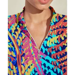 Women's Golf Dress Blue Long Sleeve Ladies Golf Attire Clothes Outfits Wear Apparel