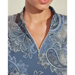 Women's Golf Dress Blue Long Sleeve Ladies Golf Attire Clothes Outfits Wear Apparel